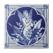 Blauw en witte tegel c1875 Mintons ontwerp Tegeltje (Voorkant)