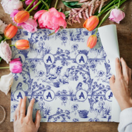 Blauw- en witte toile cadeaupapier
