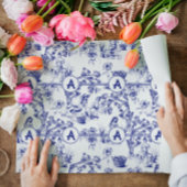 Blauw- en witte toile cadeaupapier