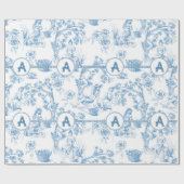 Blauw- en witte toile cadeaupapier (Vlak)