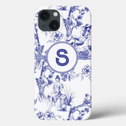 Blauw- en witte toile Case-Mate iPhone case (Achterkant)