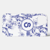 Blauw- en witte toile Case-Mate iPhone case (Achterkant (horizontaal))