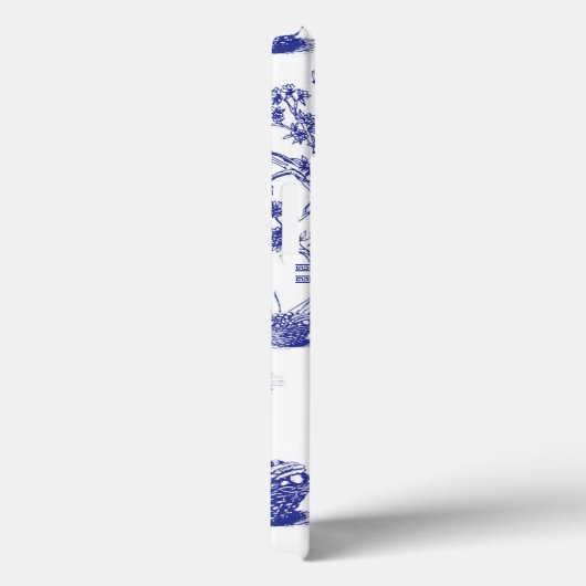 Blauw- en witte toile Case-Mate iPhone case (Achterkant / Rechts)