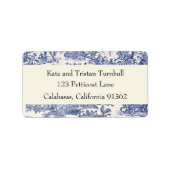 Blauw- en witte toile etiket (Voorkant)