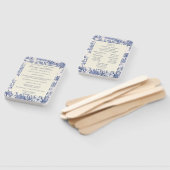 Blauw- en witte toile handwaaier (Niet-gemonteerd)