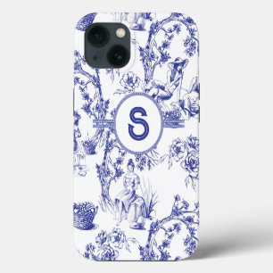 Blauw- en witte toile iPhone 13 hoesje
