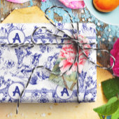 Blauw- en witte toile tissuepapier