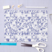 Blauw- en witte toile tissuepapier (Craft)