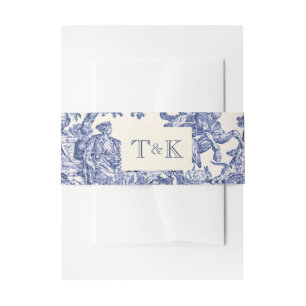 Blauw- en witte toile uitnodigingen wikkel