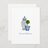 Blauw- en witte urn en piraatvlak bedankkaart (Voorkant / Achterkant)