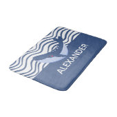 Blauw en witte vacht badmat (Gekanteld)