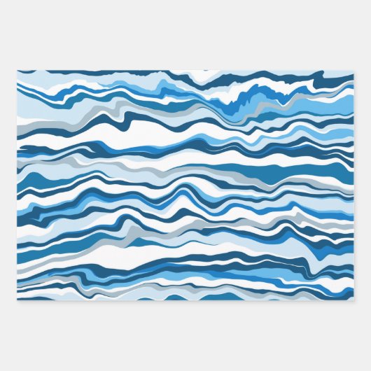 Blauw en witte vlecht inpakpapier vel (Voorkant 3)