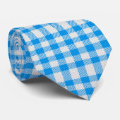 Blauw en witte vlecht stropdas (Opgerold)