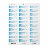 Blauw en Witte Vlinder Retouradreslabel Etiket (Full Sheet)