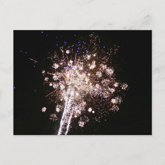 Blauw en witte vuurwerk briefkaart (Voorkant)