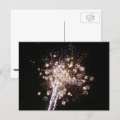 Blauw en witte vuurwerk briefkaart (Voorkant / Achterkant)