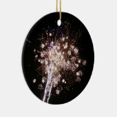 Blauw en Witte Vuurwerk Keramisch Ornament (Rechts)