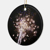 Blauw en Witte Vuurwerk Keramisch Ornament (Links)