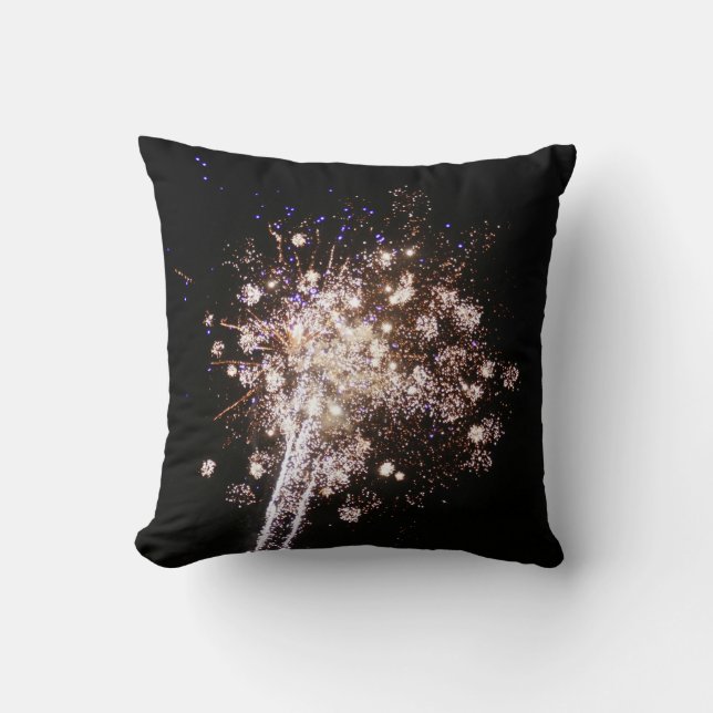 Blauw en witte vuurwerk kussen (Voorkant)