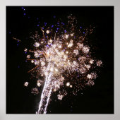 Blauw en Witte Vuurwerk Poster (Voorkant)