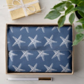 Blauw en Witte Zeester Strand Kust Tissuepapier (Geschenk)