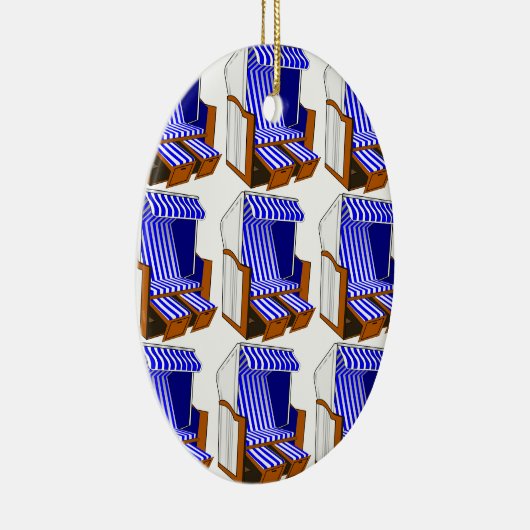 Blauw- en wittebeach Chairs Thormed Ornament (Rechts)