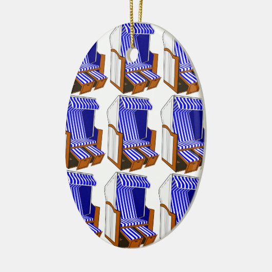 Blauw- en wittebeach Chairs Thormed Ornament (Links)