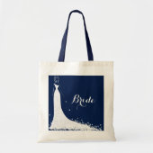 Blauw- en wittebordes en kant tote bag (Voorkant)