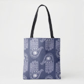 Blauw- en wittehamerpatroon / civiele oogverdedigi tote bag (Voorkant)