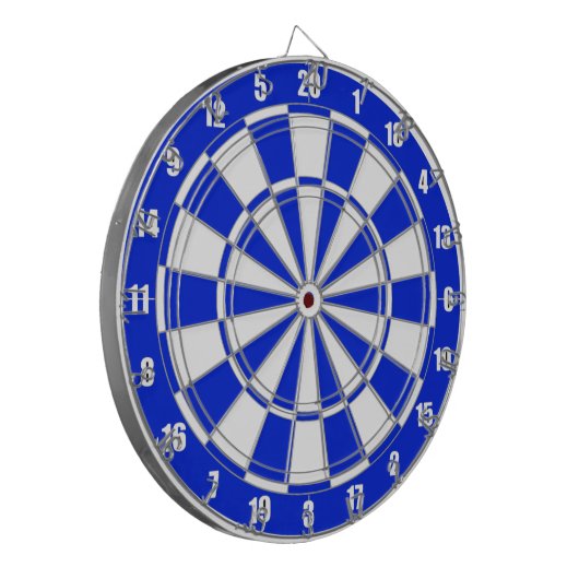 Blauw- en wittekaart dartbord (Voorkant Links)