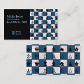 Blauw- en wittekaartkap en -stukken visitekaartje (Voorkant / Achterkant)