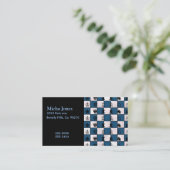 Blauw- en wittekaartkap en -stukken visitekaartje (Staand voorkant)