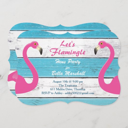 Blauw- en wittekende feestdag uitnodigen kaart (Voorkant / Achterkant)