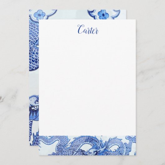 Blauw- en witteknopwerk kaart (Voorkant / Achterkant)