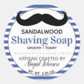 Blauw- en wittekoolzeeplabel ronde sticker (Voorkant)