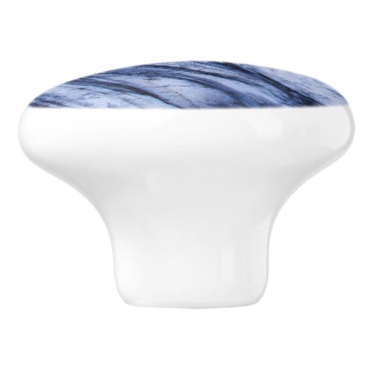 Blauw- en wittekruid keramische knop (Zijkant)