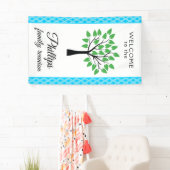Blauw- en wittestoplasfamilie reübanner spandoek (Insitu)