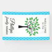 Blauw- en wittestoplasfamilie reübanner spandoek (Horizontaal)