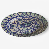 Blauw- en witvermogen met geavanceerde handmatige  papieren bordje (Gekanteld)