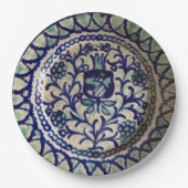 Blauw- en witvermogen met geavanceerde handmatige  papieren bordje (Voorkant)