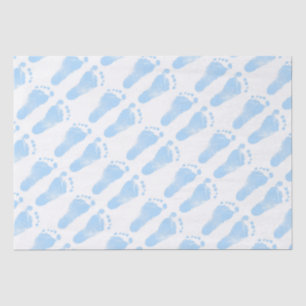 Blauw- en witvoetafdrukken tissuepapier