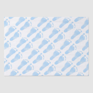 Blauw- en witvoetafdrukken tissuepapier