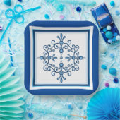 Blauw- en witvogelpapieren Bord (Feest)