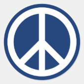 Blauw- en witvrede ronde sticker (Voorkant)