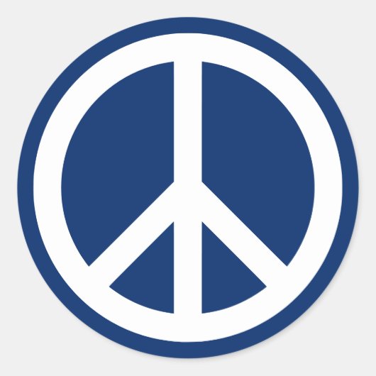 Blauw- en witvrede ronde sticker (Voorkant)