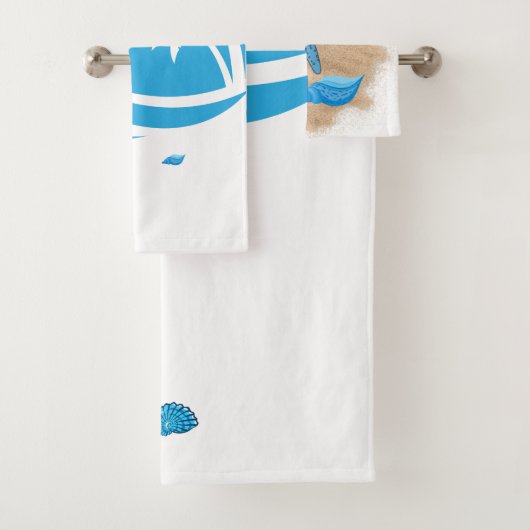 Blauw- en witwashanddoekset bad handdoek (Insitu)