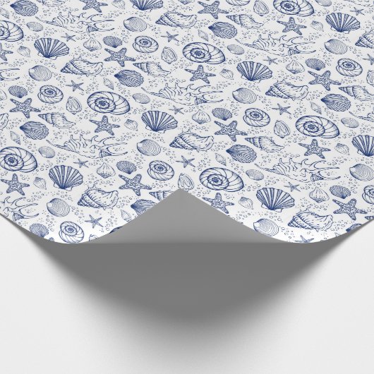 Blauw- en witwaspapier met cadeautjes cadeaupapier (Hoek)