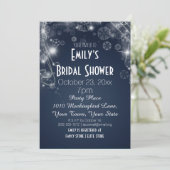 Blauw- en witwinter Wonderland Theme Vrijgezellenf Kaart (Staand voorkant)