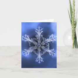 Blauw- en witwintersneeuwflake gevouwen Wenskaart Kaart