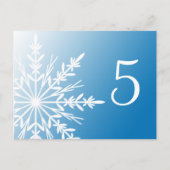 Blauw- en witwintersneeuwvloktabelnummer briefkaart (Voorkant)